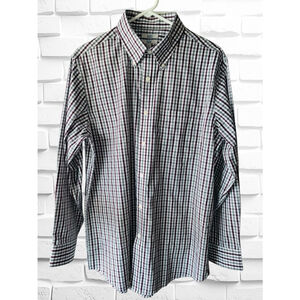 Croft & Barrow Men’s 16 32/33 Long Sleeve Plaid Button Down Dress Shirt • EUC